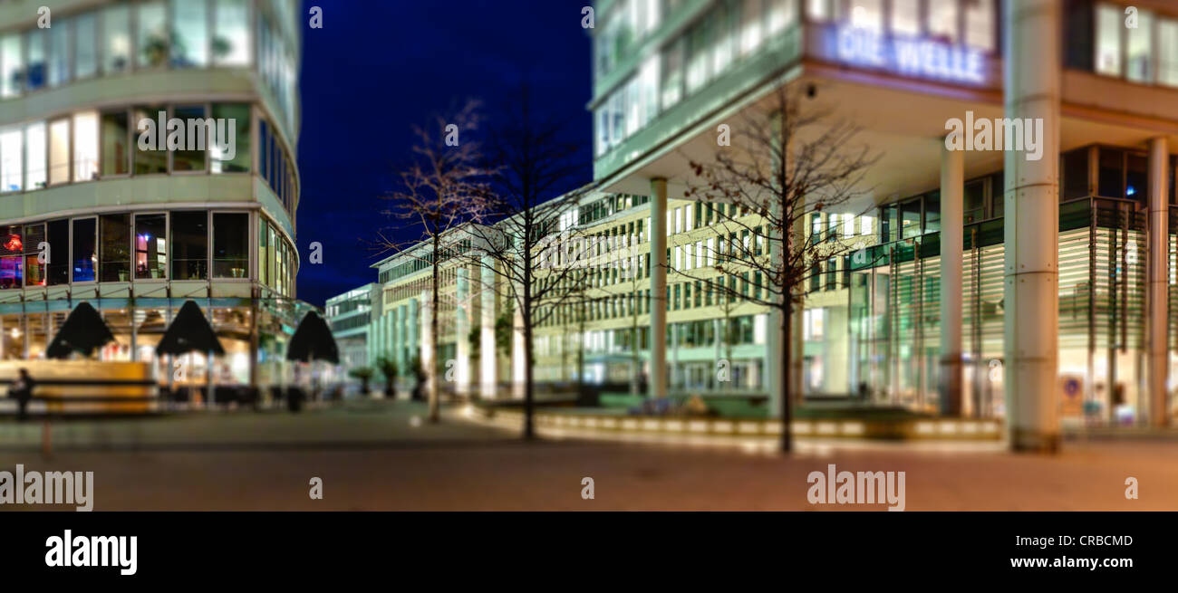 The Frankfurter Welle wavy modern office building designed by the JSK Architekten architects, Westend-Sued, miniature view Stock Photo