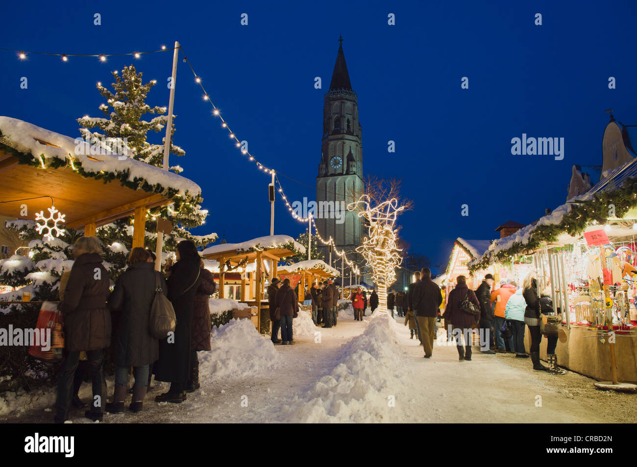Christmas markets in winter, Landshut, Lower Bavaria, Bavaria, Germany
