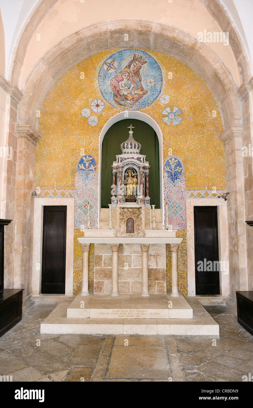 Altar in a chapel, Korcula town, Korcula island, Dalmatia, Croatia, Europe Stock Photo
