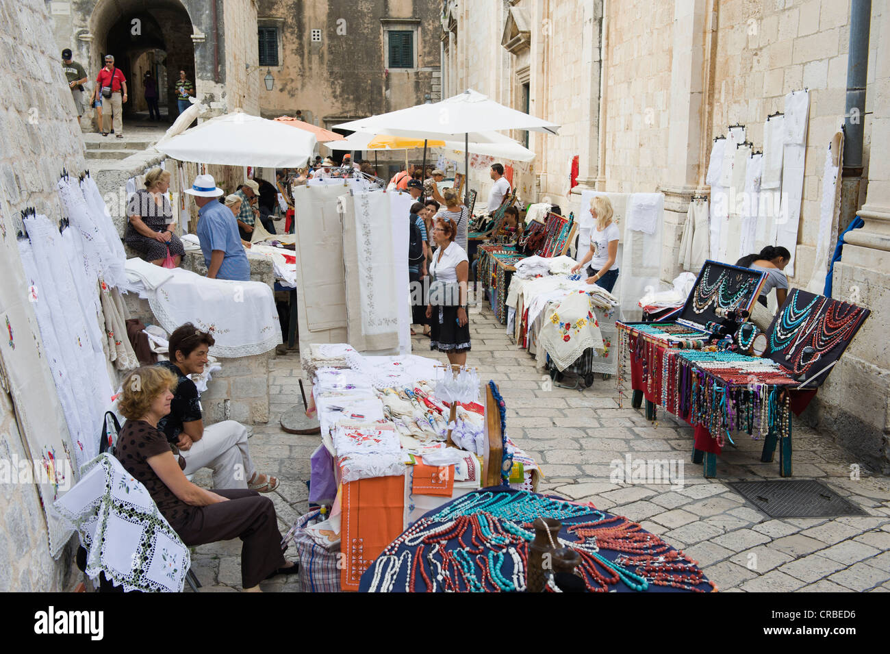 Arts and crafts market, Dubrovnik, Dalmatia, Croatia, Europe Stock