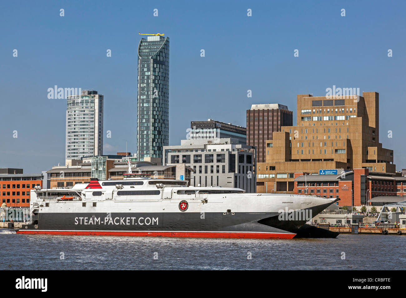 The cruise ship Ocean Countess leaves Liverpool on the first turnaround cruise from the new terminal at the pierhead. Stock Photo
