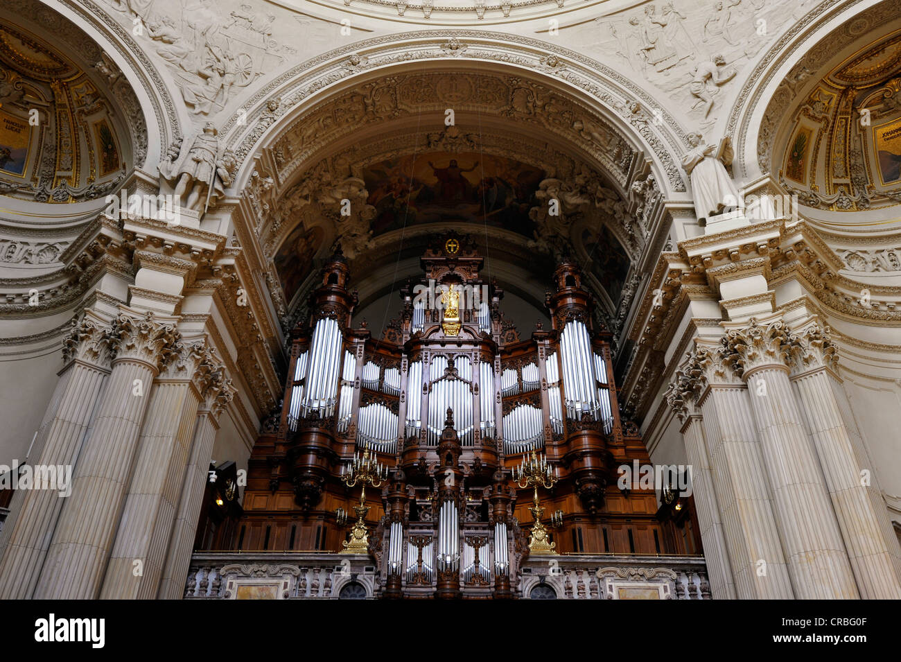 Sauer Organ with 7269 pipes, interior, Berlin Cathedral, Supreme Parish and Collegiate Church in Berlin, Museum Island Stock Photo