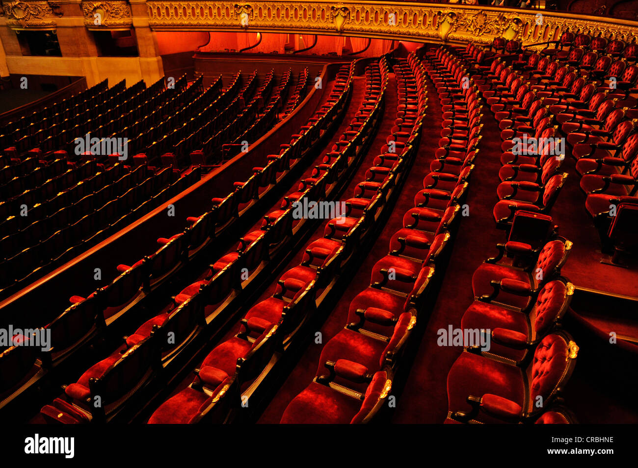 Interior, Salle de Spectacle auditorium, Opéra Palais Garnier opera, Paris, France, Europe Stock Photo