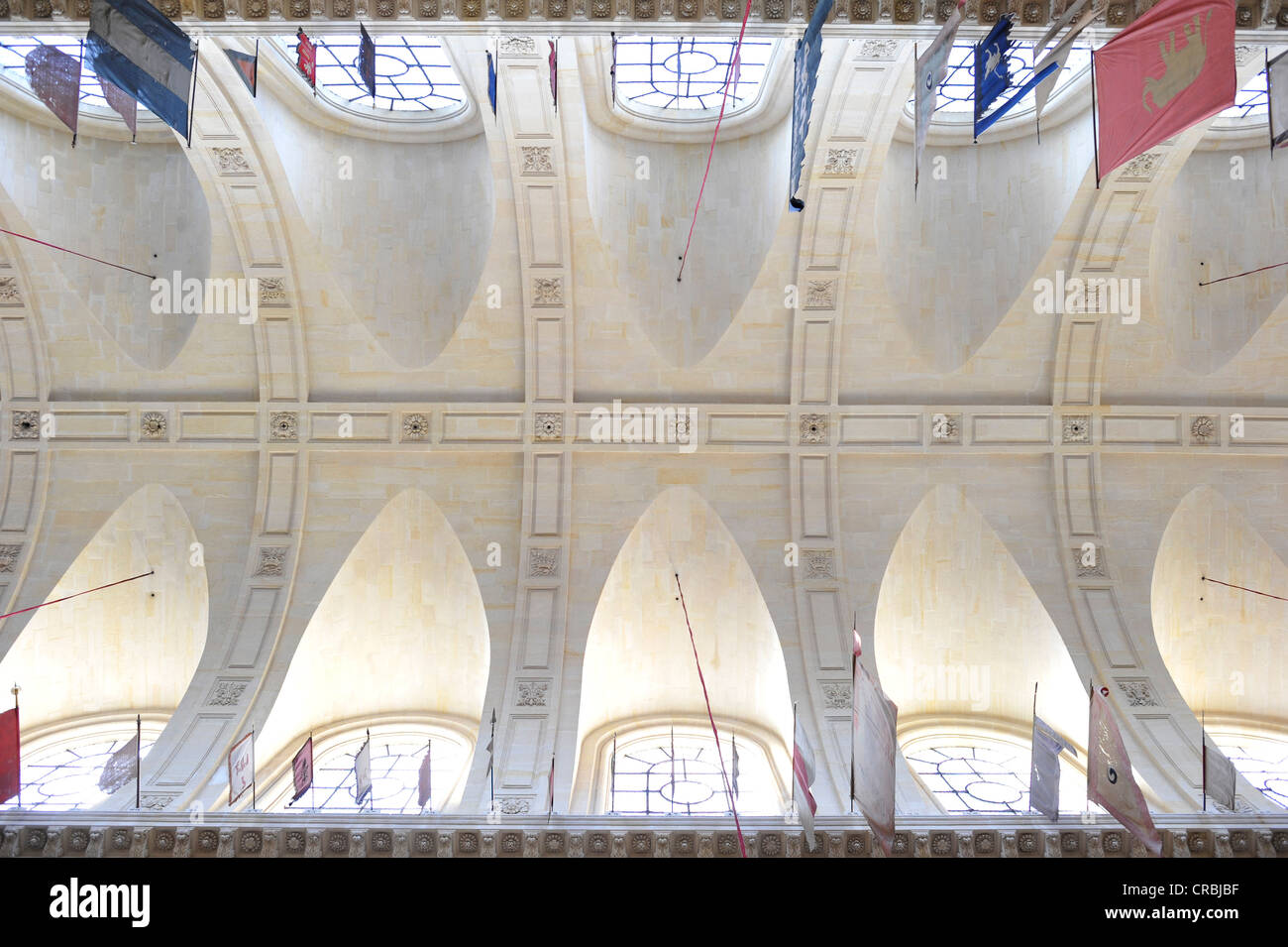 Interior view towards the ceiling construction, Soldier’s Church or the Church of Saint Louis des Invalides, L'Hôtel national Stock Photo