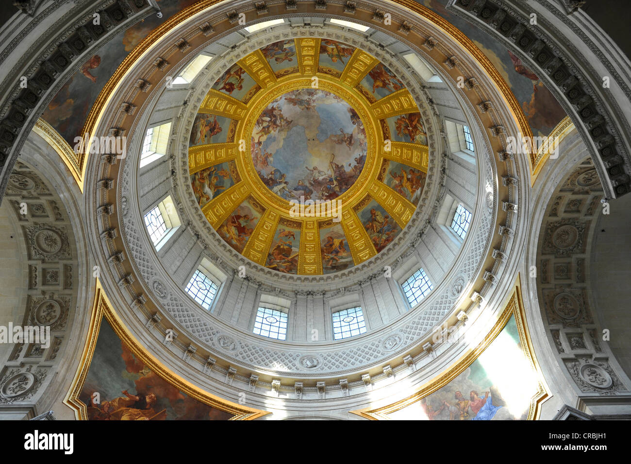Paris france gilded golden dome cathedral of the church at hires stock