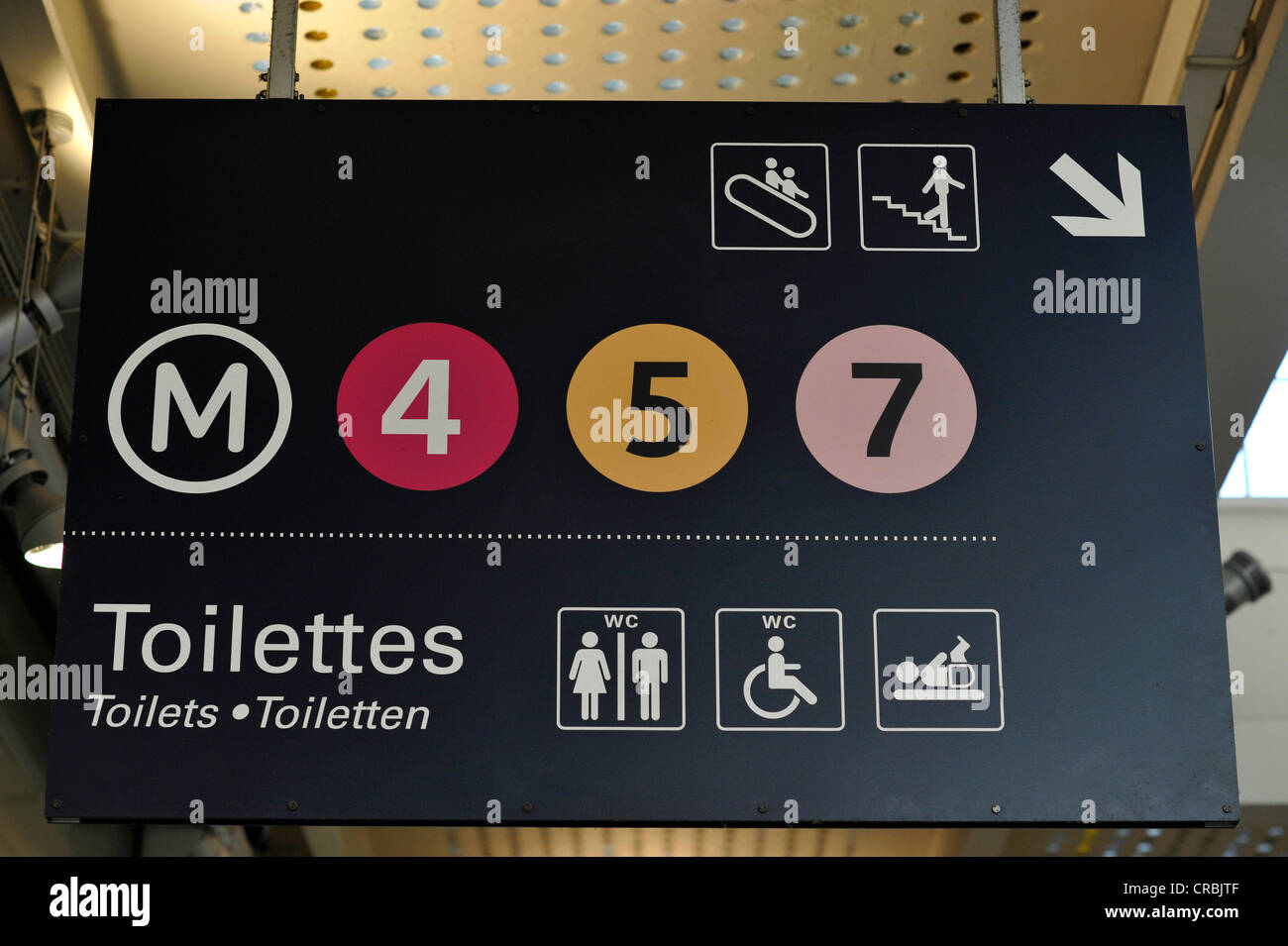 Sign, metro, station building, Gare de l'Est, Paris East Railway Station, Paris, France, Europe Stock Photo