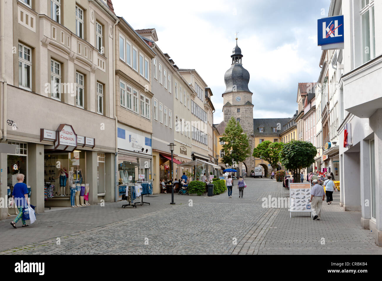 Shopping street, Steinweg street, Coburg, Upper Franconia, Bavaria, Germany, Europe Stock Photo