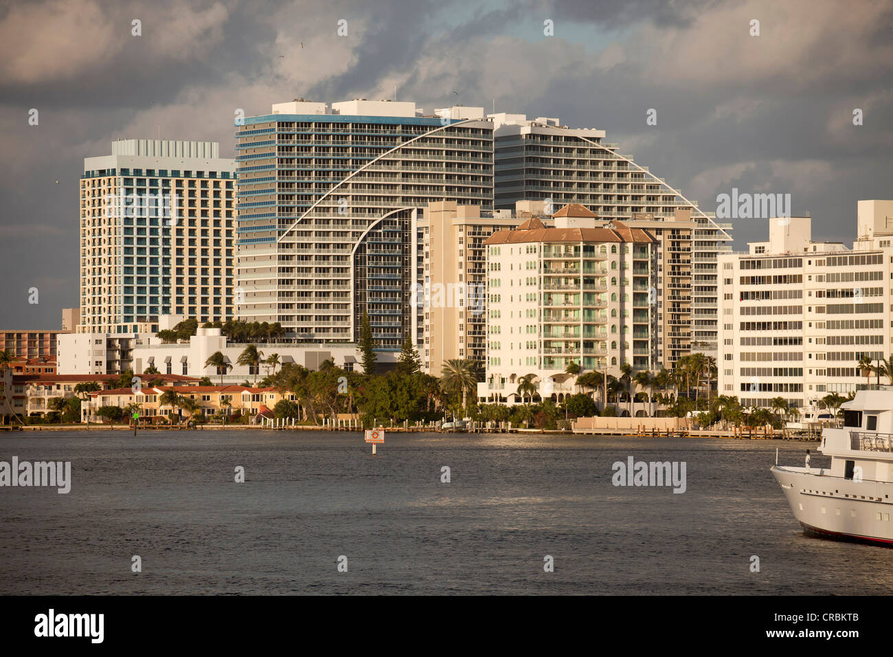 Apartment buildings, modern architecture by the waterside, Fort Lauderdale, Broward County