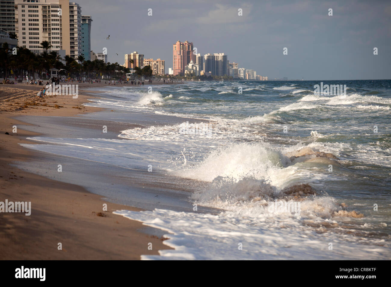 Surf, beach of Fort Lauderdale, Broward County, Florida, USA Stock