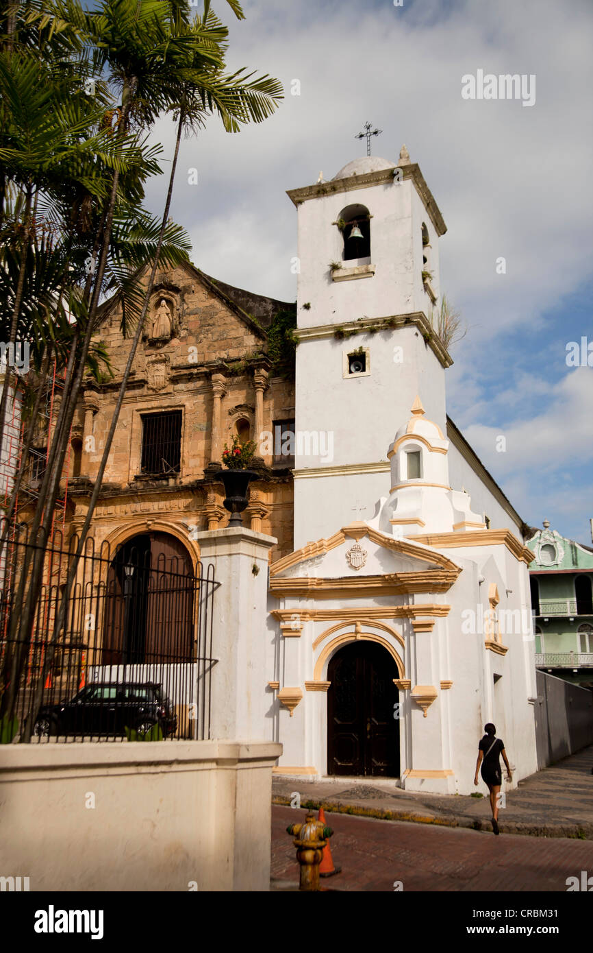 Church of Iglesia de la Merced in the Old City, Casco Viejo, Panama City, Panama, Central America Stock Photo