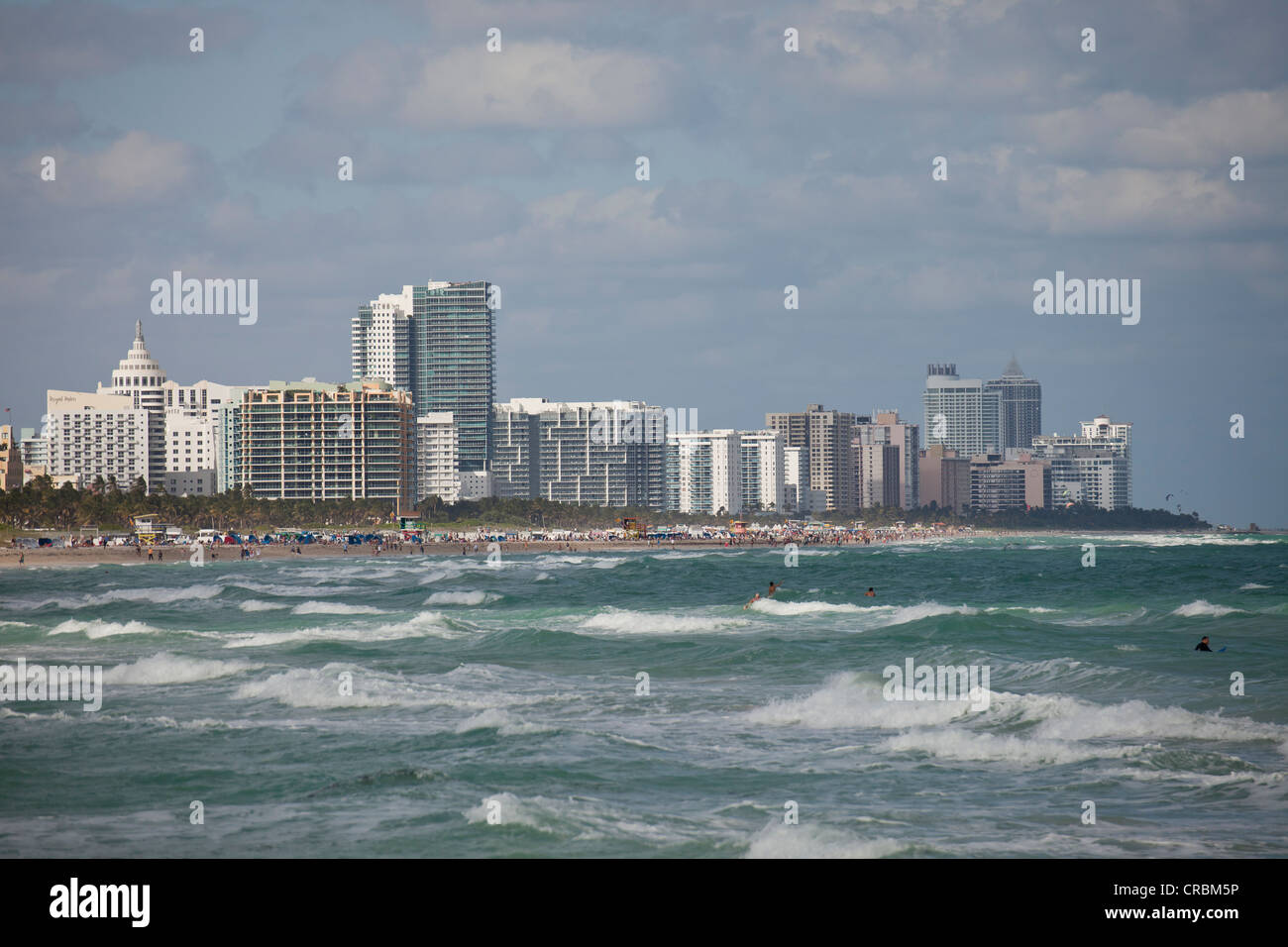 Beach and the skyline, South Beach, Miami, Florida, USA Stock Photo - Alamy