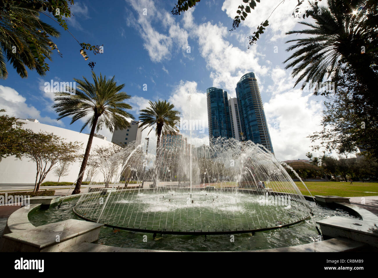 Las Olas Fountain in the town centre of Fort Lauderdale, Florida, USA Stock Photo