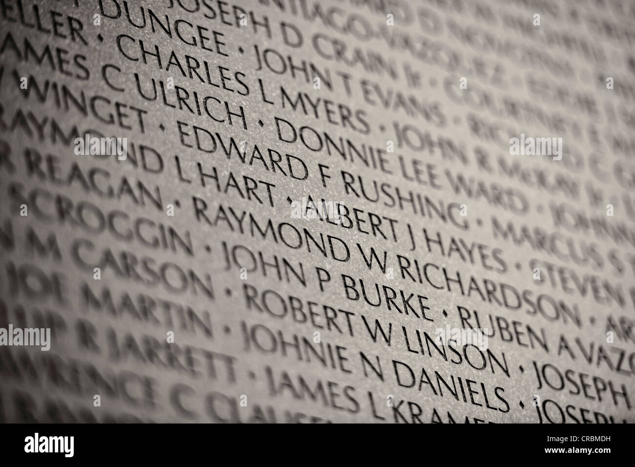 Black and white image, sepia, Vietnam Veterans' Memorial Wall, National ...