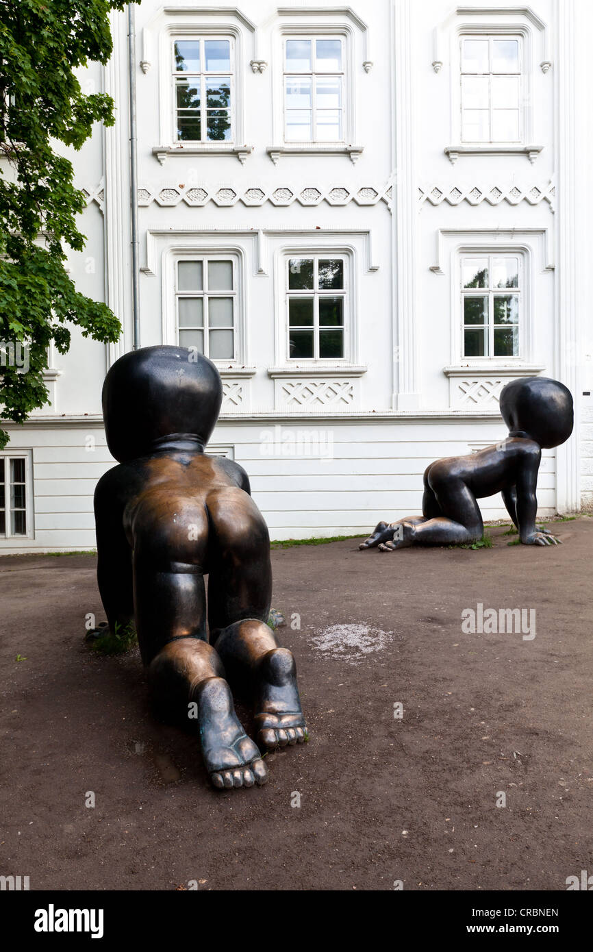 Bronze figures, Museum Kampa, Prague, Czech Republic, Europe Stock Photo Alamy