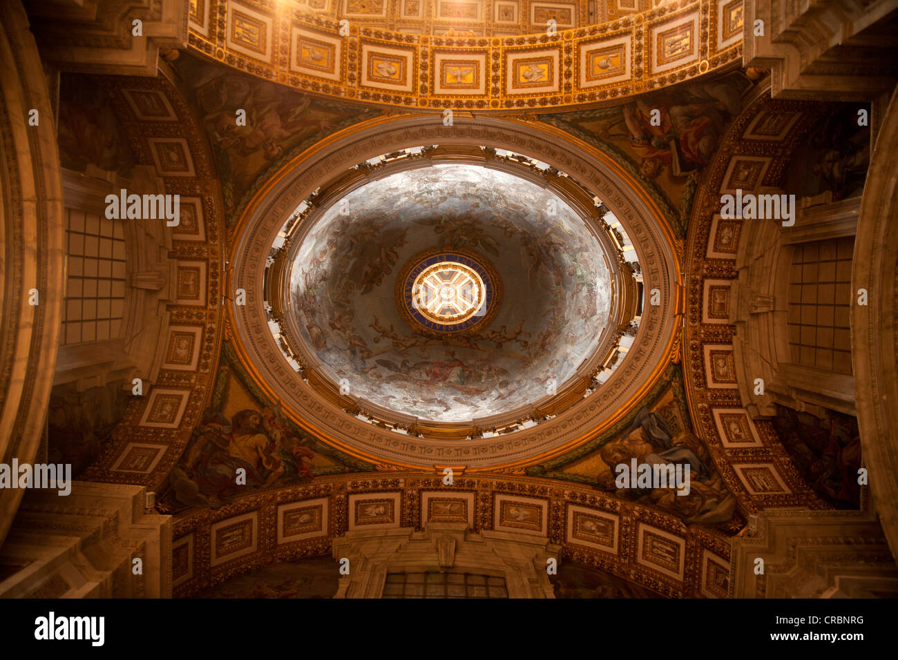 Dome in St. Peter's Basilica, Vatican City, Rome, Lazio, Italy, Europe Stock Photo