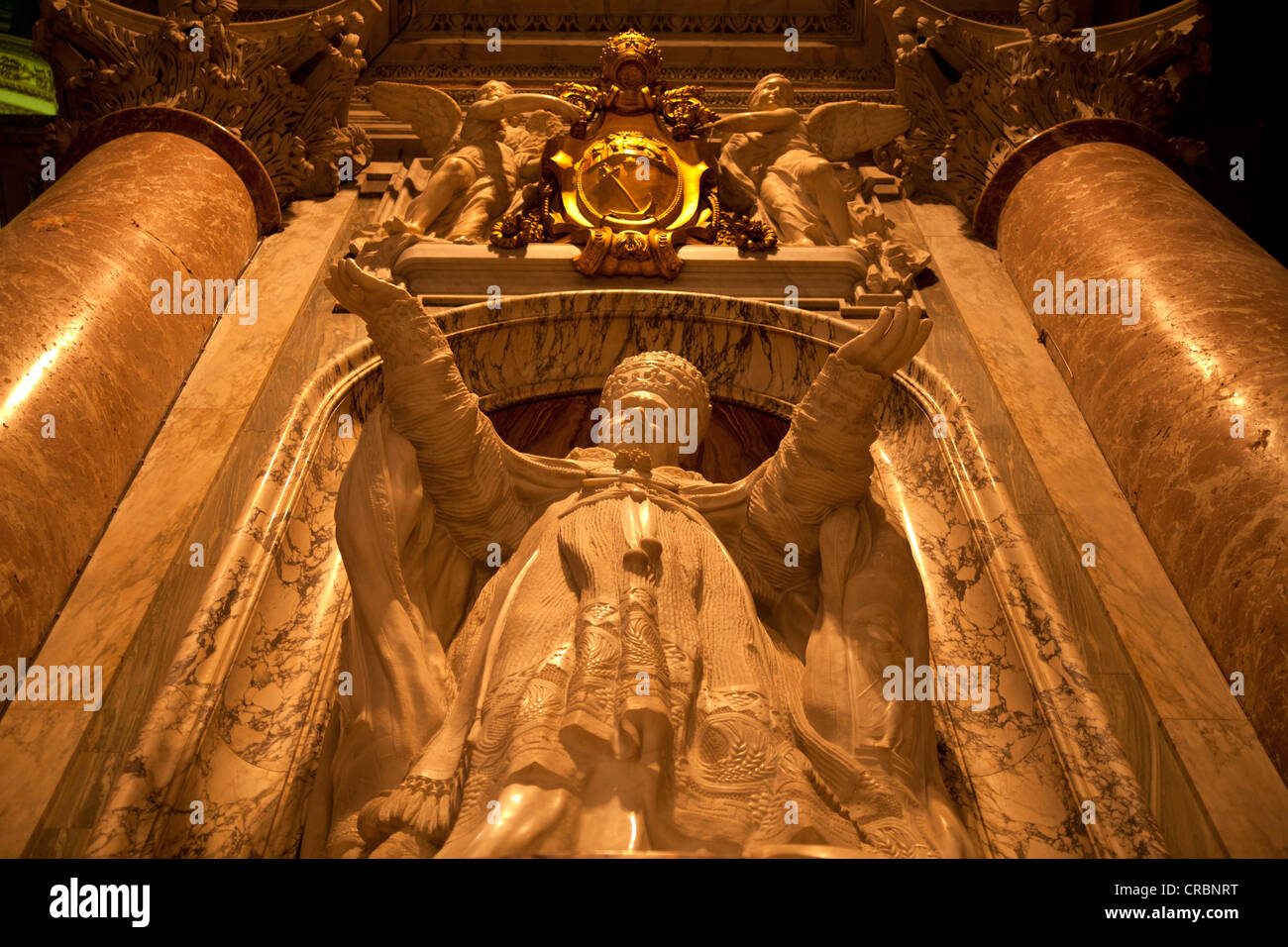 Pope statue in St. Peter's Basilica, Vatican City, Rome, Lazio, Italy, Europe Stock Photo