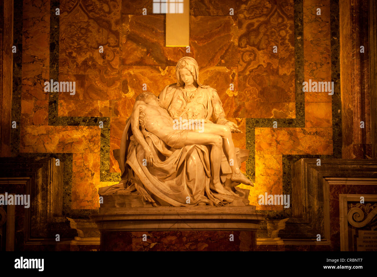 Michelangelo's Pieta statue in St. Peter's Basilica, Vatican City, Rome, Lazio, Italy, Europe Stock Photo