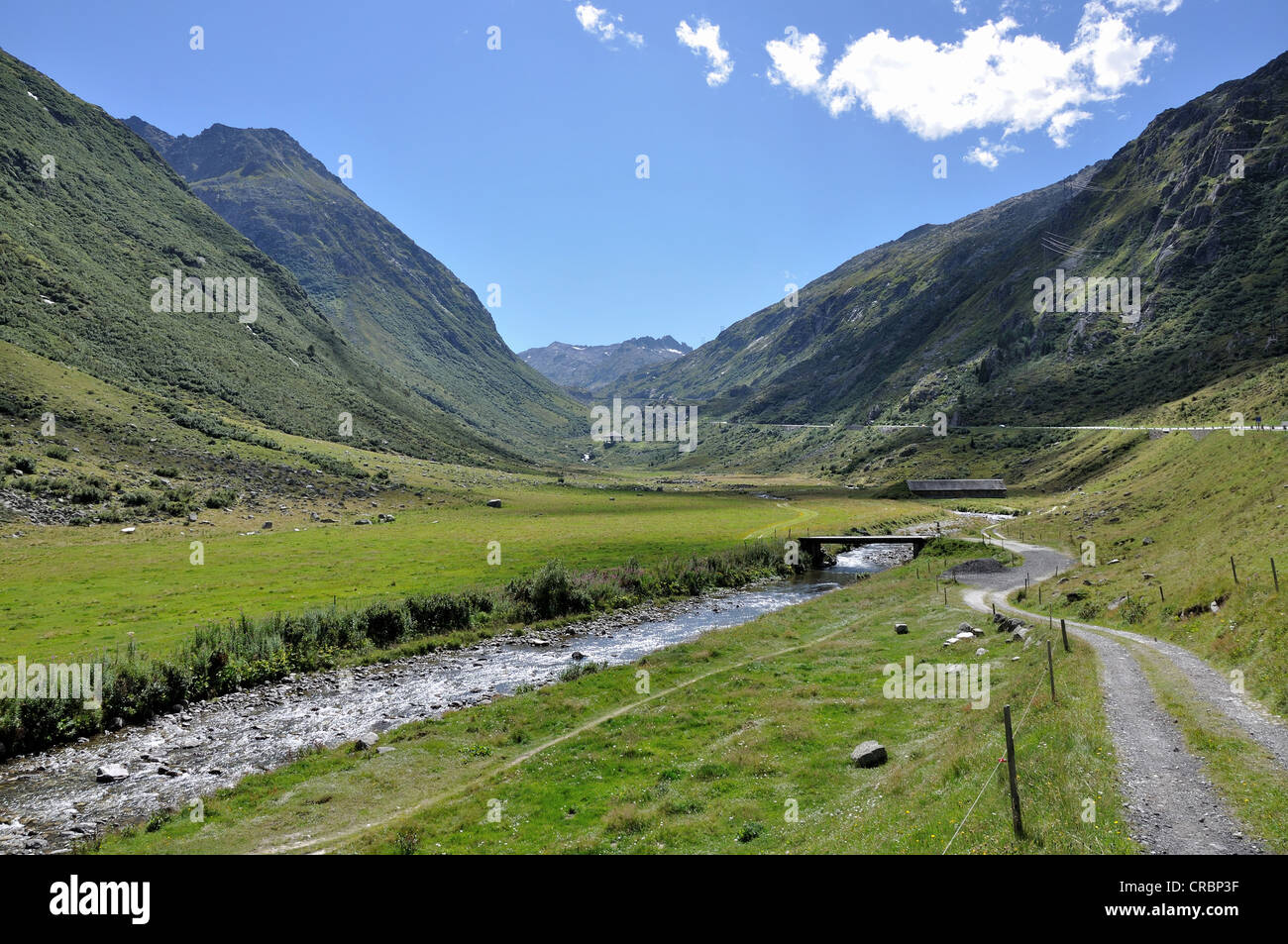 Reuss torrent and Gottardo road Stock Photo