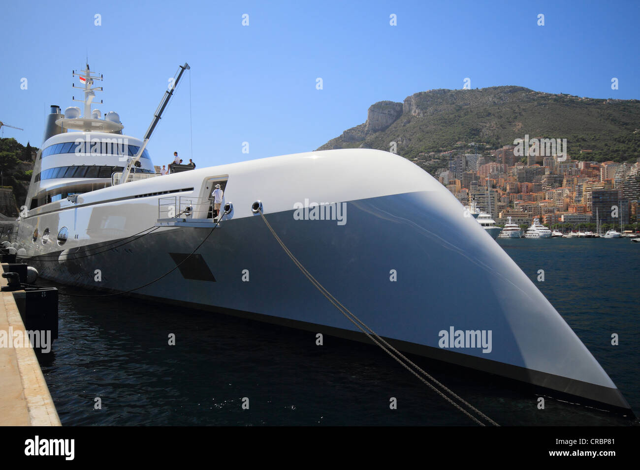 Motor yacht, A, built by Blohm + Voss GmbH, overall length, 119 metres, built in 2008, owned by Andrei Melnichenko Stock Photo