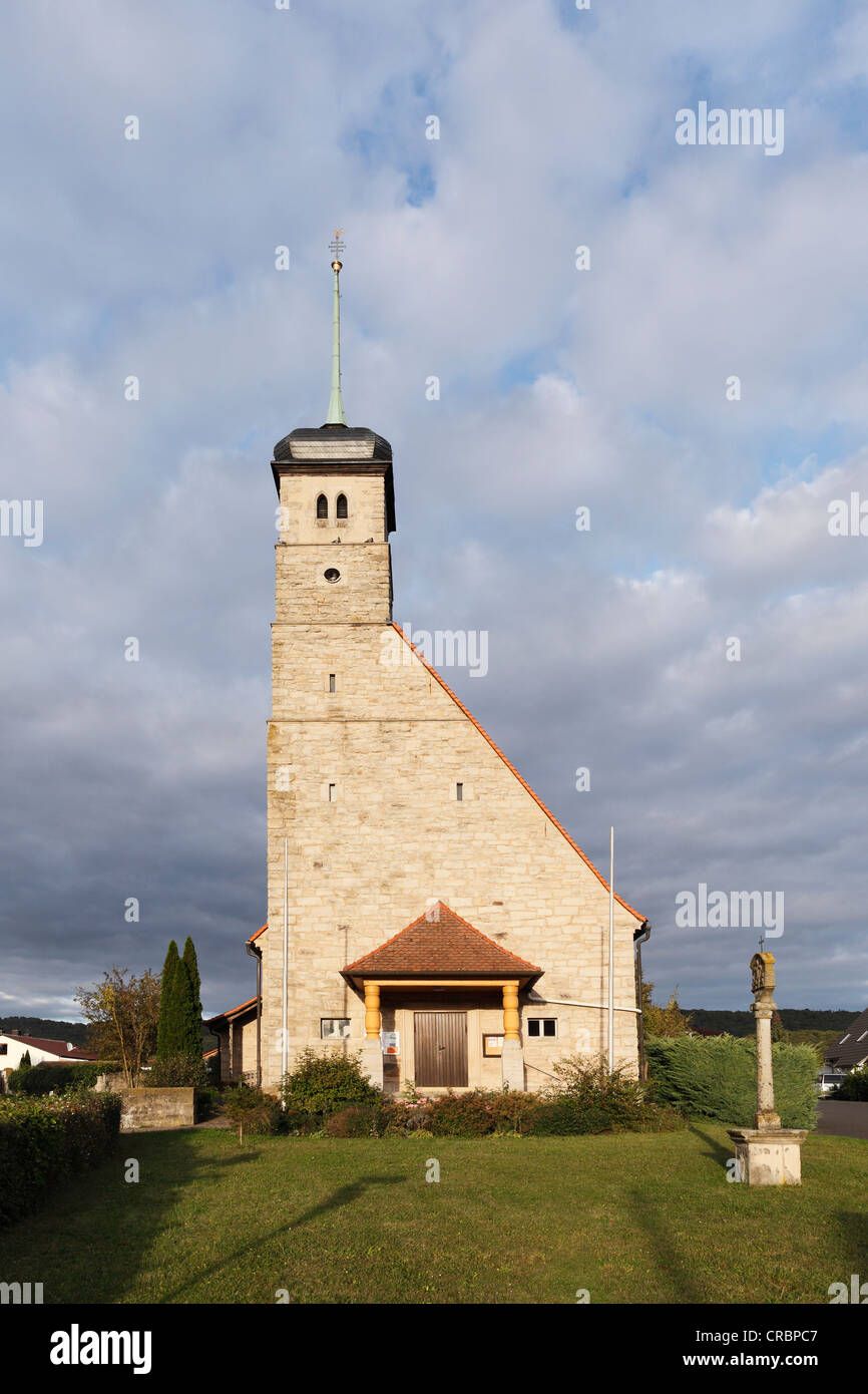 Inflation Church of St. Sebastian, Hundelshausen, Michelau district in Steigerwald, Lower Franconia, Franconia, Bavaria Stock Photo