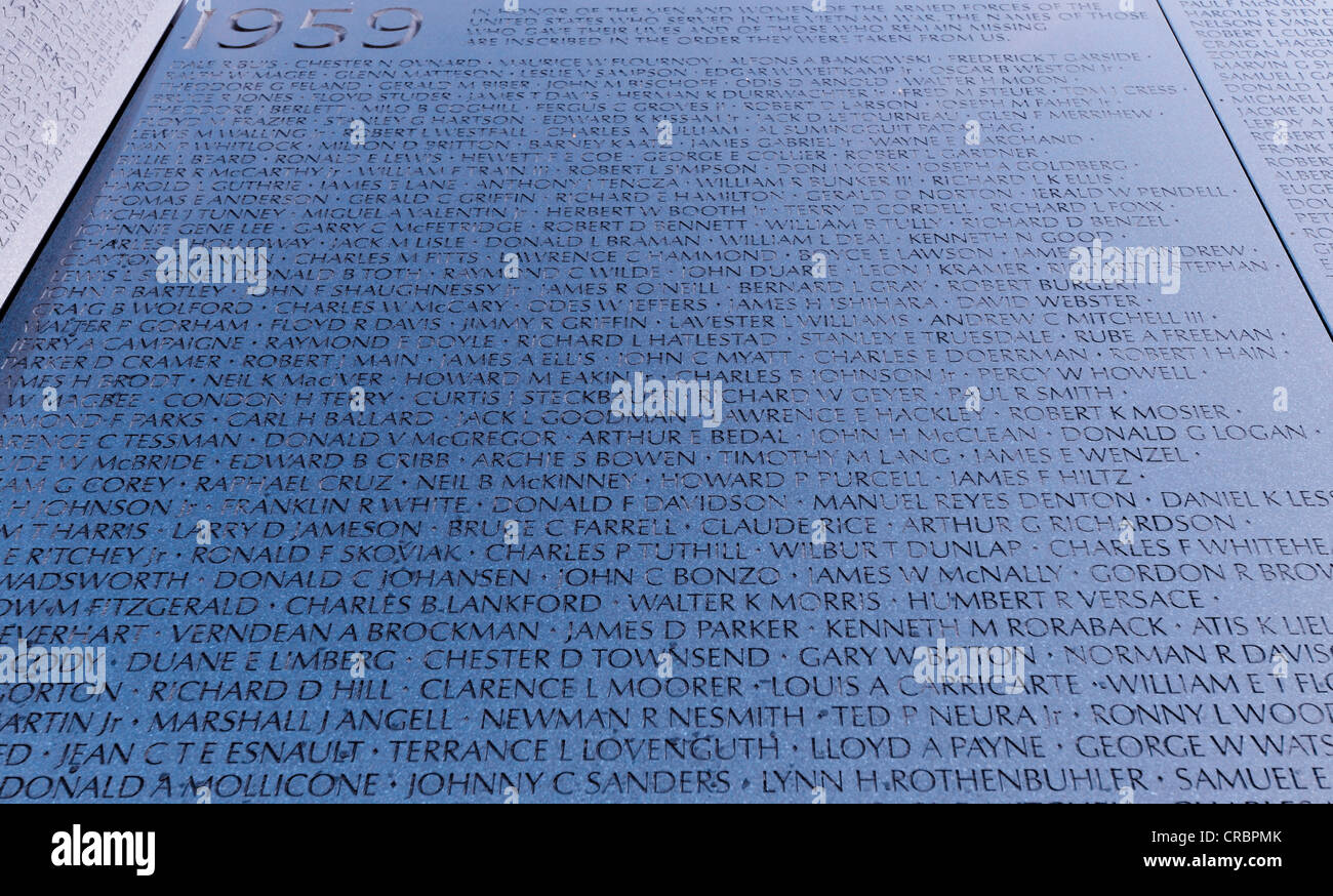 Vietnam veterans memorial wall national memorial with the names of