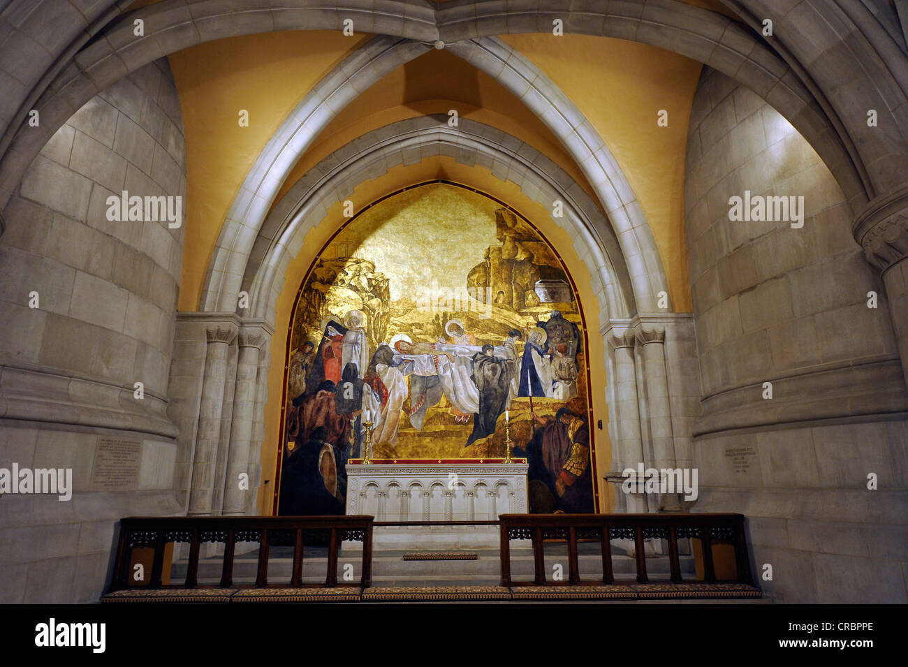 Chapel of St. Joseph of Arimathea, crypt, Washington National Cathedral or Cathedral Church of Saint Peter and Saint Paul in the Stock Photo