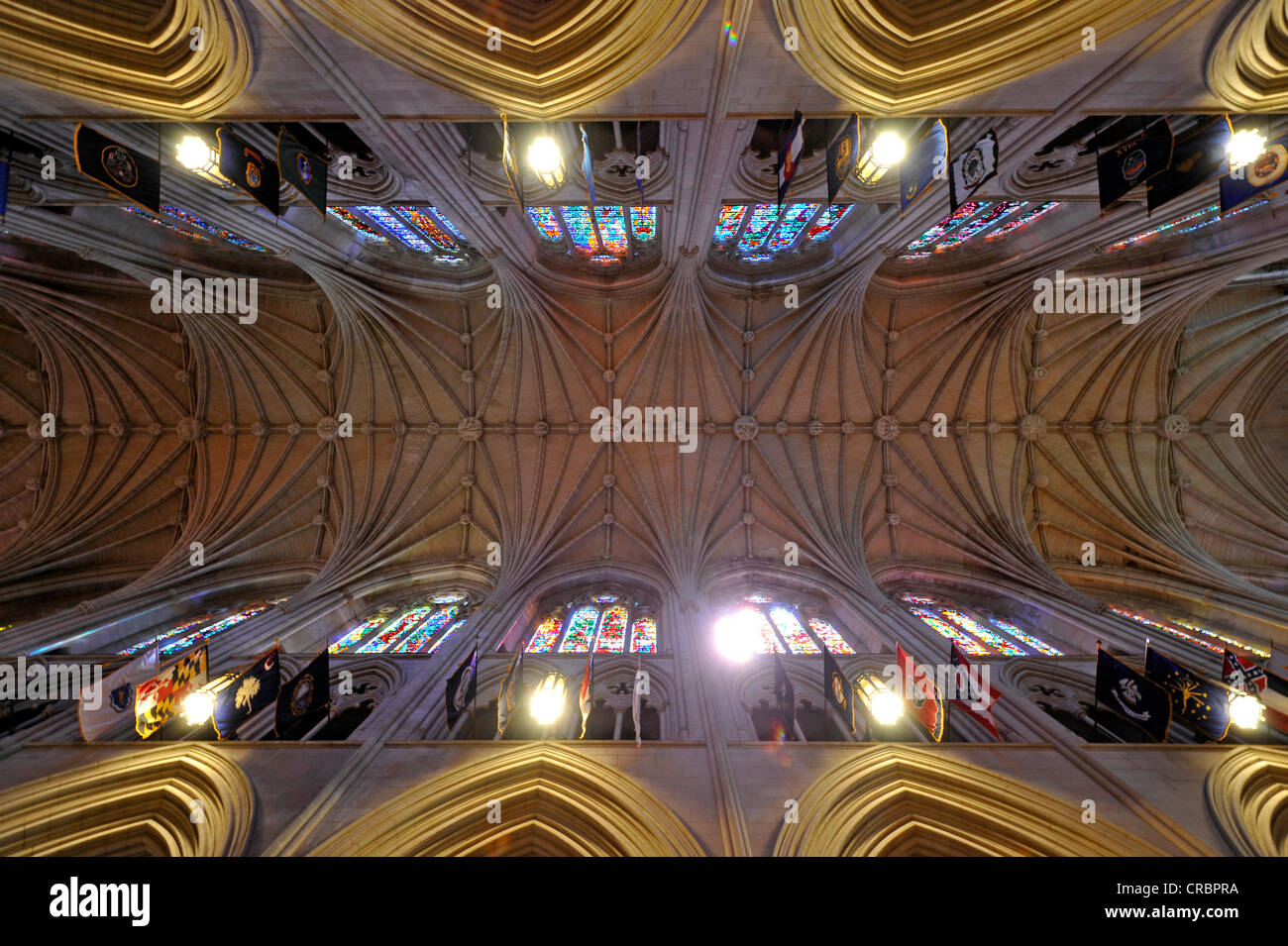 Ceiling, nave, Washington National Cathedral or Cathedral Church of Saint Peter and Saint Paul in the diocese of Washington Stock Photo
