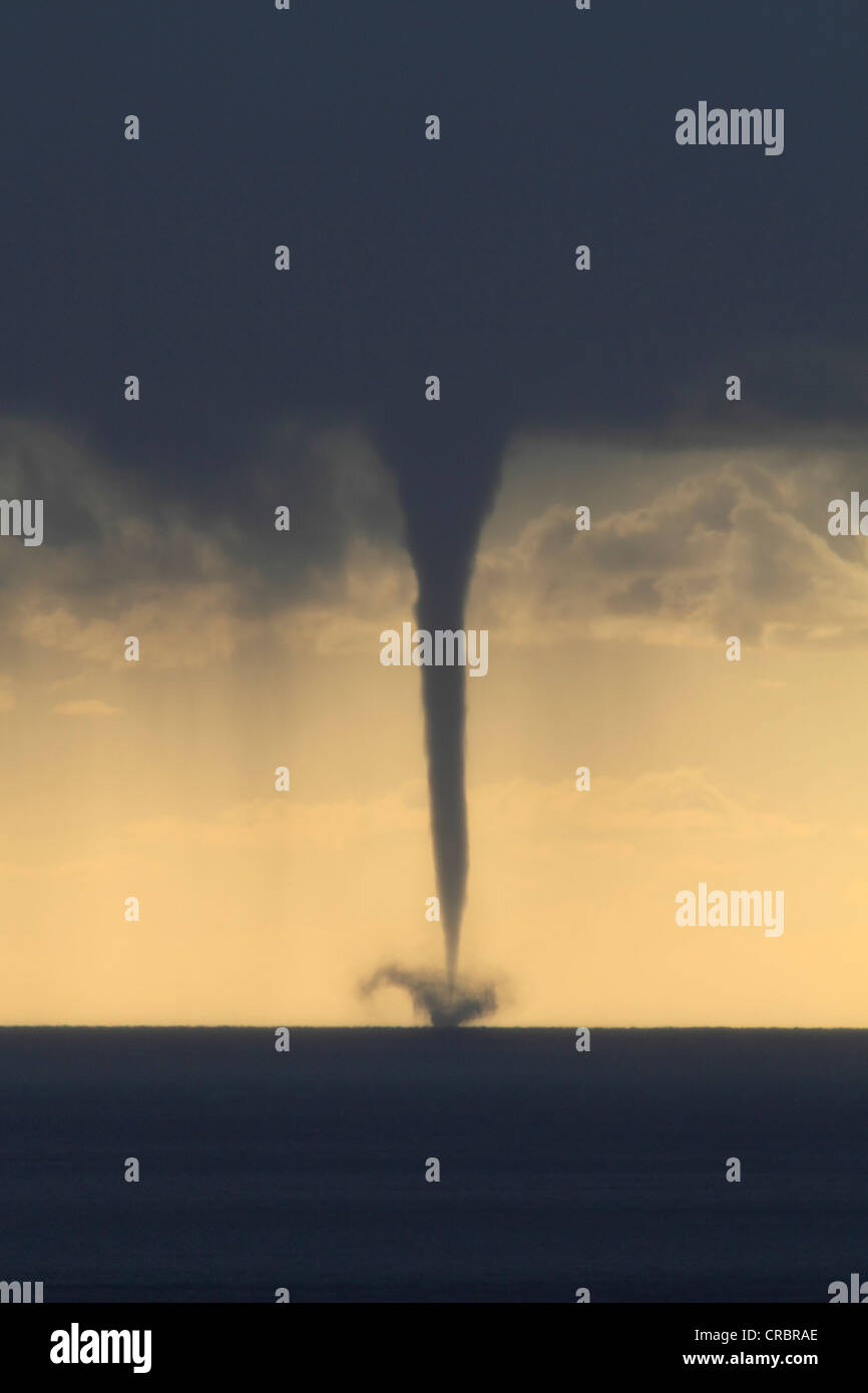Tornado, waterspout, overlooking the Mediterranean Sea, off the coast of the Côte d'Azur, France, Europe Stock Photo