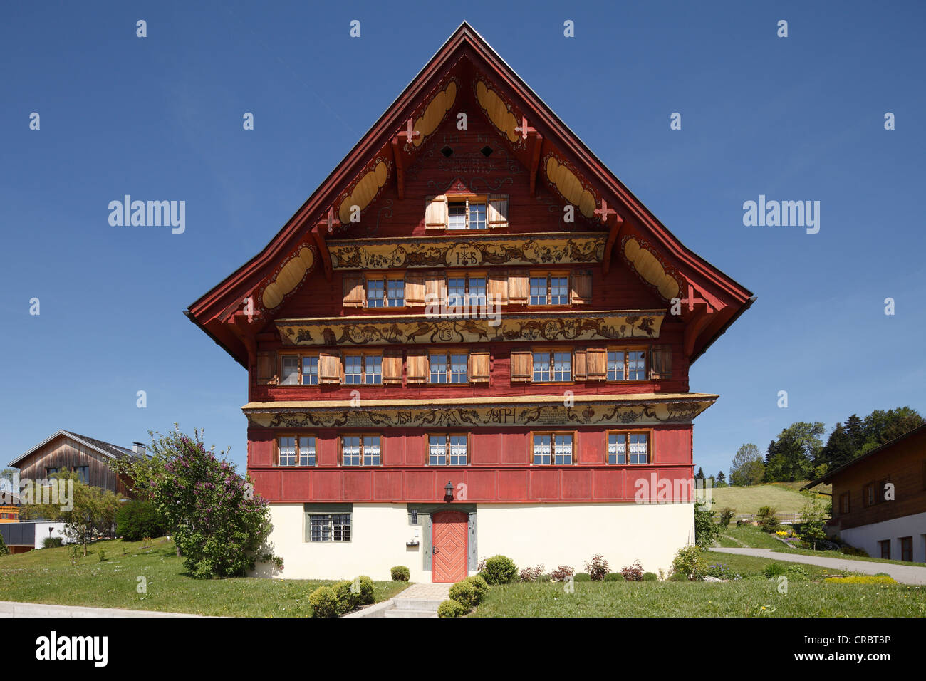 House from 1777, Langenegg, Bregenzerwald region, Vorarlberg, Austria, Europe, PublicGround Stock Photo