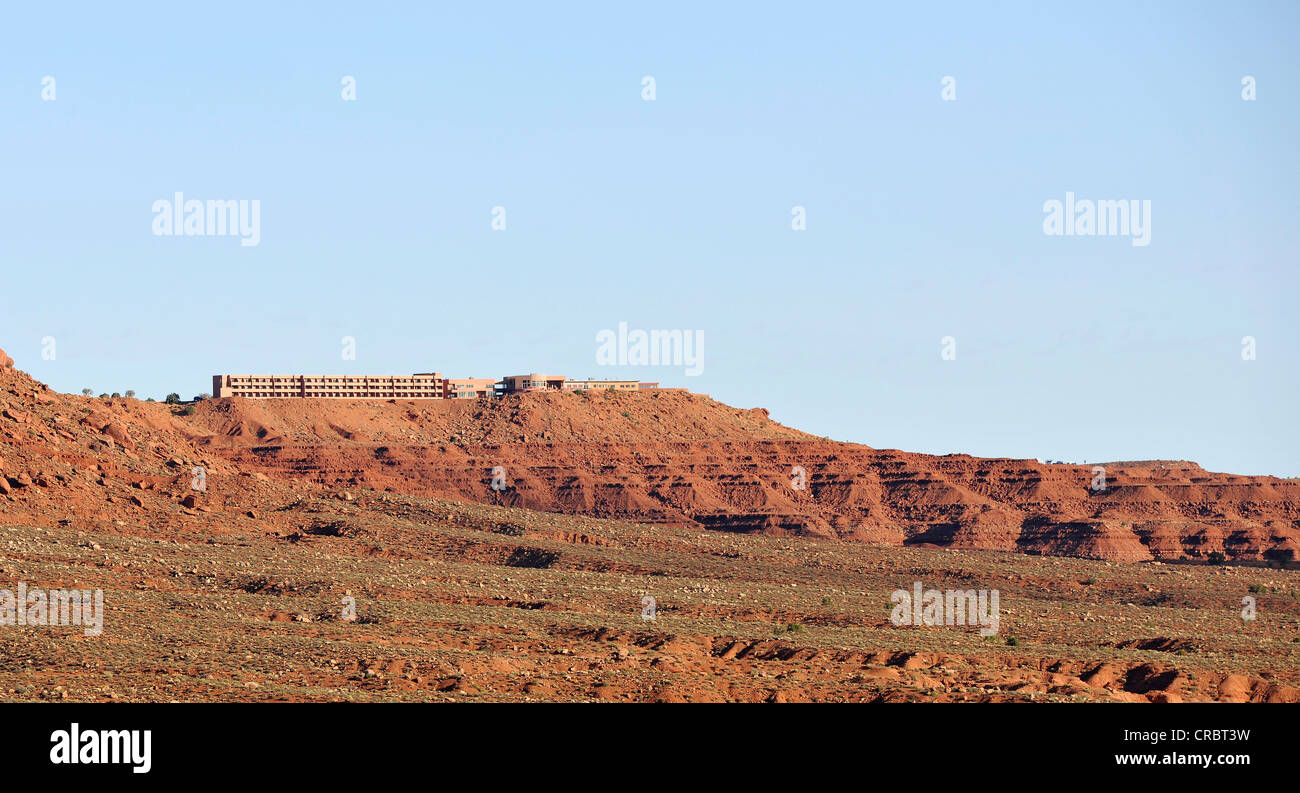 The View Hotel, well adapted to the environment, the only hotel in Monument Valley, Navajo Tribal Park Stock Photo