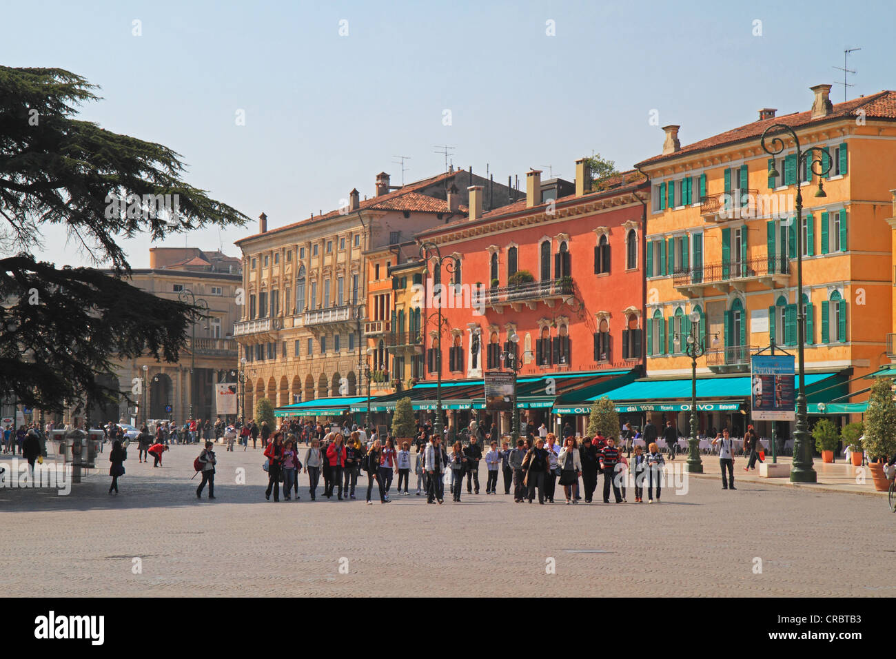 Piazza Bra square, Verona, Veneto region, Italy, Europe Stock Photo