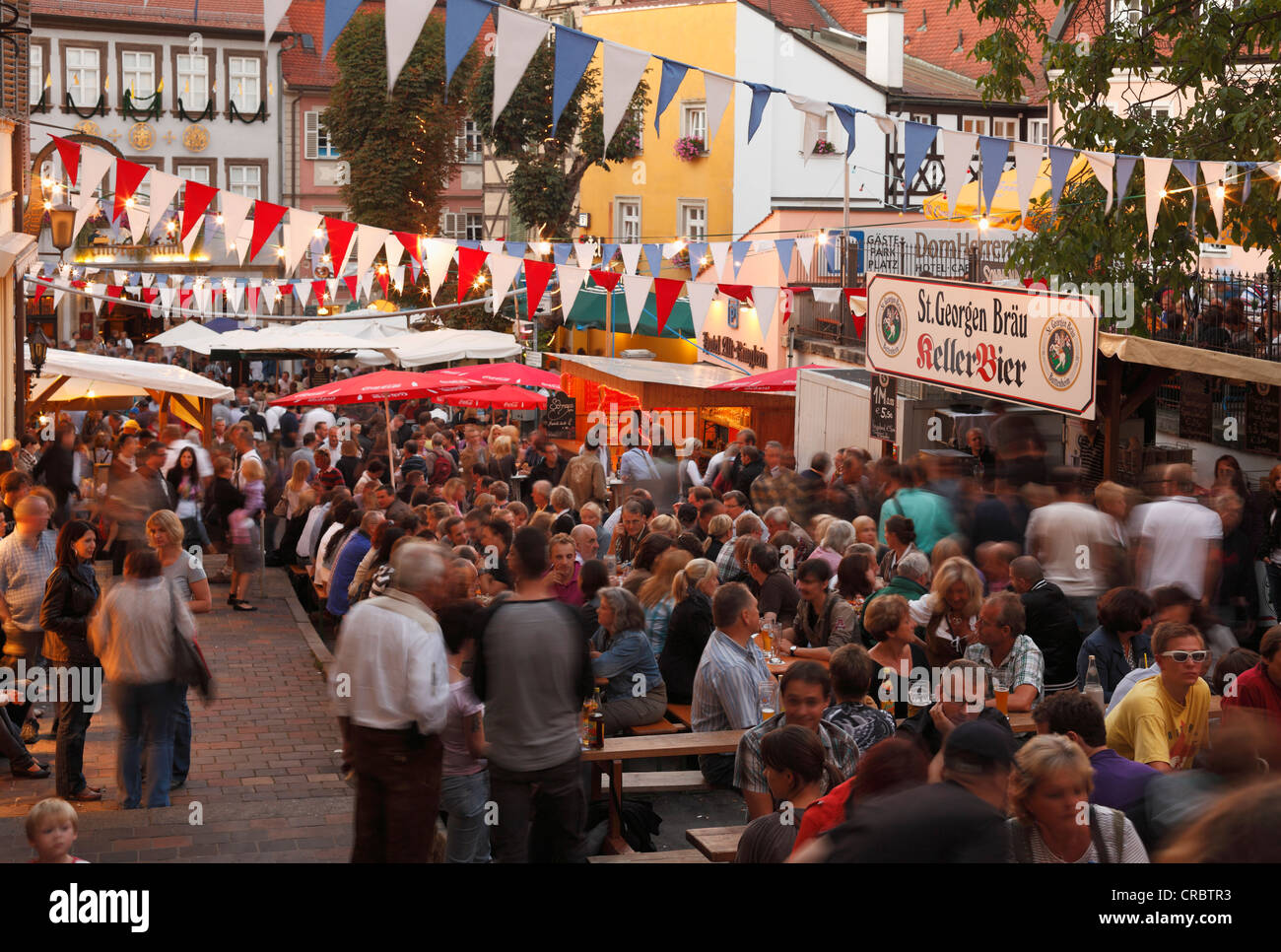 Sandkerwa, folk festival, Katzenberg street, Bamberg, Upper Franconia, Franconia, Bavaria, Germany, Europe, PublicGround Stock Photo