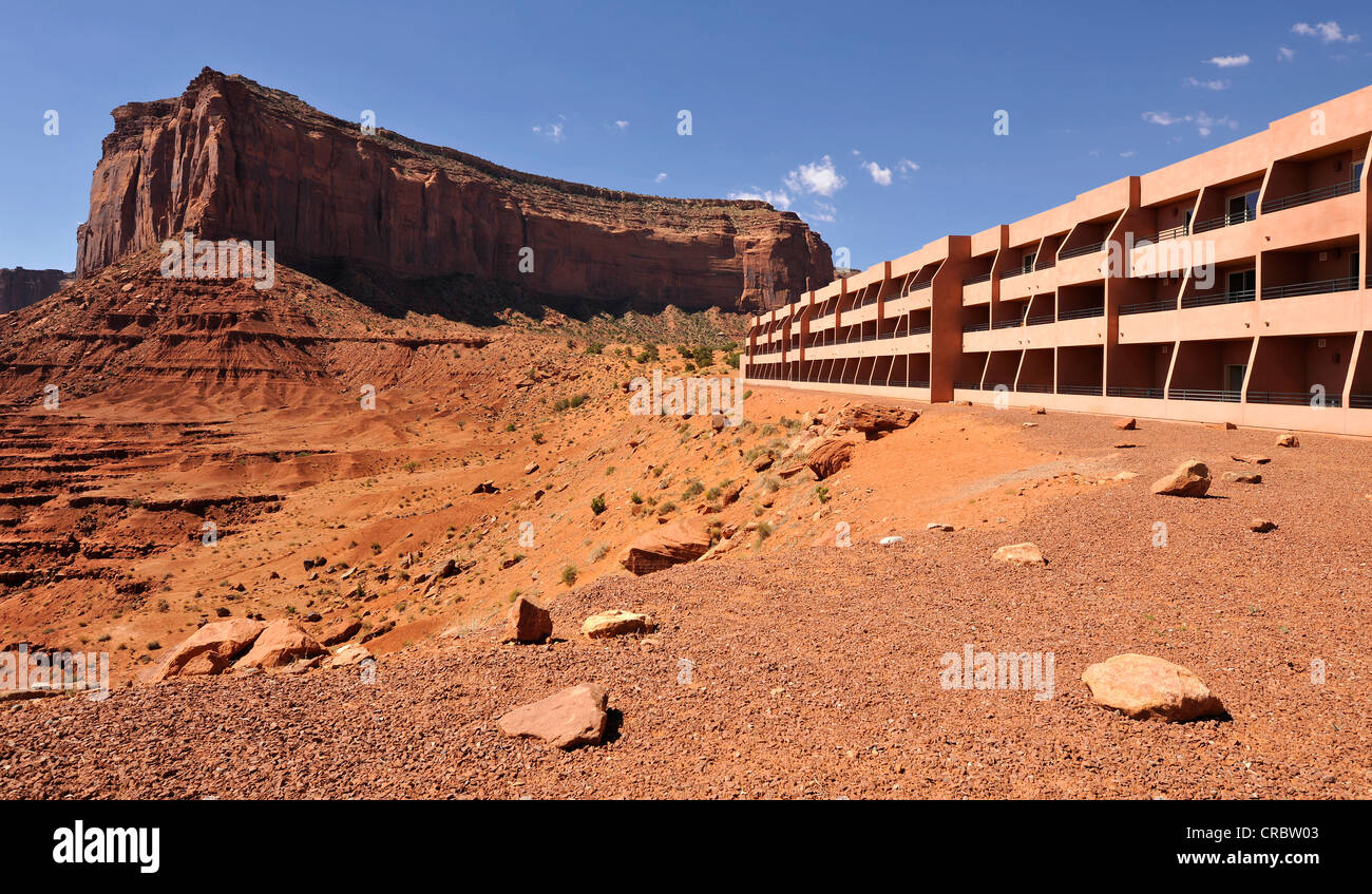 The View Hotel, the only hotel in Monument Valley, Navajo Tribal Park, Navajo Nation Reservation, Arizona, Utah Stock Photo