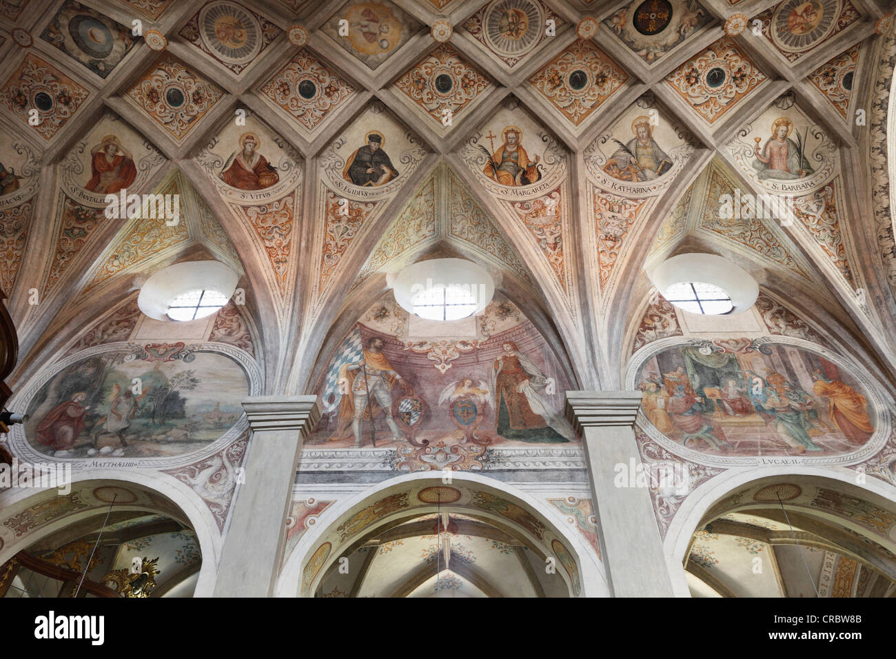 Monastery Church of St. Lambert, Seeon Abbey, Chiemgau, Upper Bavaria, Bavaria, Germany, Europe Stock Photo