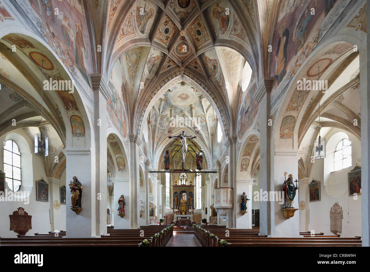 Monastery Church of St. Lambert, Seeon Abbey, Chiemgau, Upper Bavaria, Bavaria, Germany, Europe Stock Photo