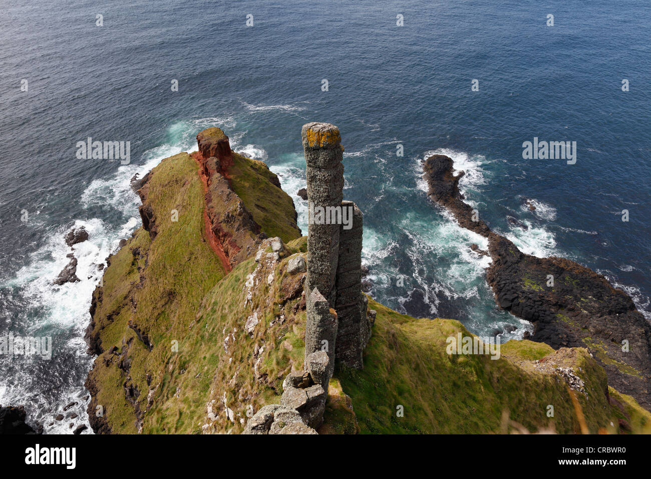 The Chimney Stacks, Giant's Causeway, Causeway Coast, Antrim, Northern Ireland, Ireland, United Kingdom, Europe Stock Photo