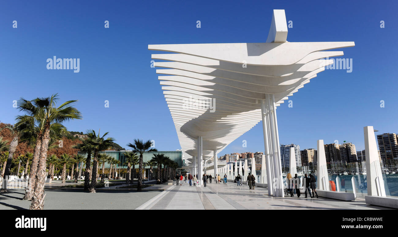 Estacion Maritima pedestrian area in Malaga, Spain, Europe Stock Photo