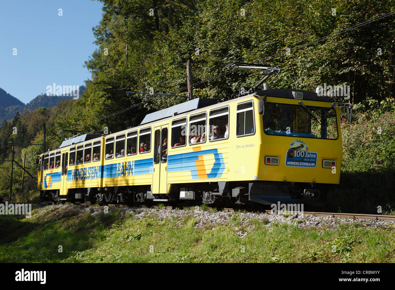 Wendelstein railway, cogwheel railway, Brannenburg, Upper Bavaria, Bavaria, Germany, Europe, PublicGround Stock Photo