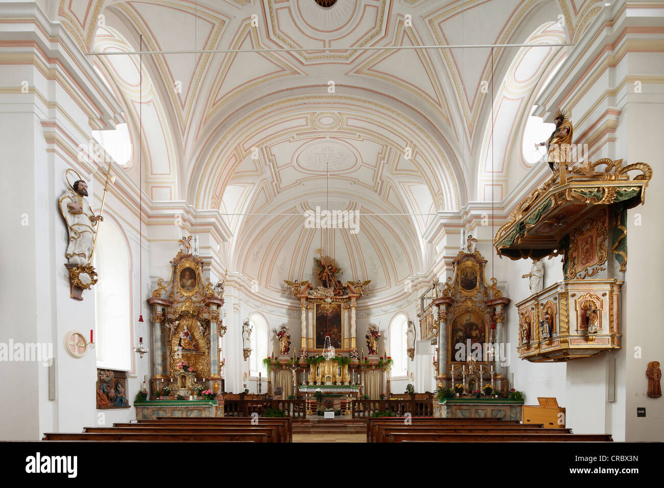 Parish Church of St. Aegidius, St. Giles parish church, Gmund, Tegernsee, Upper Bavaria, Bavaria, Germany, Europe Stock Photo