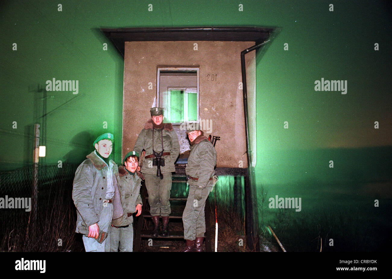 Polish border guards (German-Polish border), Slubice, Poland Stock Photo