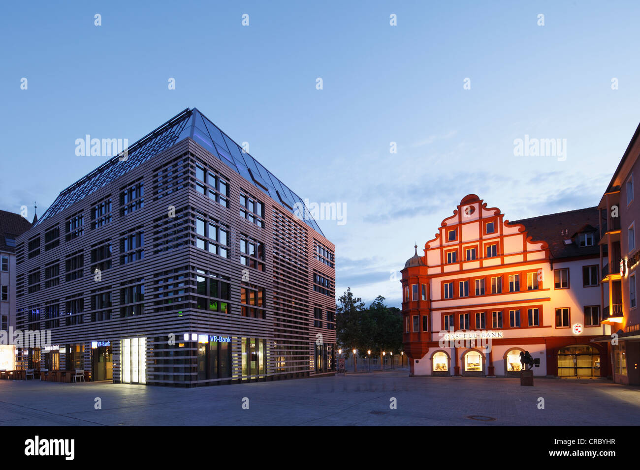 Petrini-Haus, Lower Market Square, Wuerzburg, Lower Franconia, Franconia, Bavaria, Germany, Europe, PublicGround Stock Photo