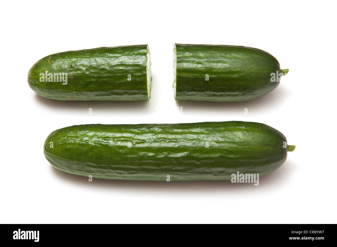 Fresh Mini Cucumbers Flatlay Isolated White Backgroun Stock Photo