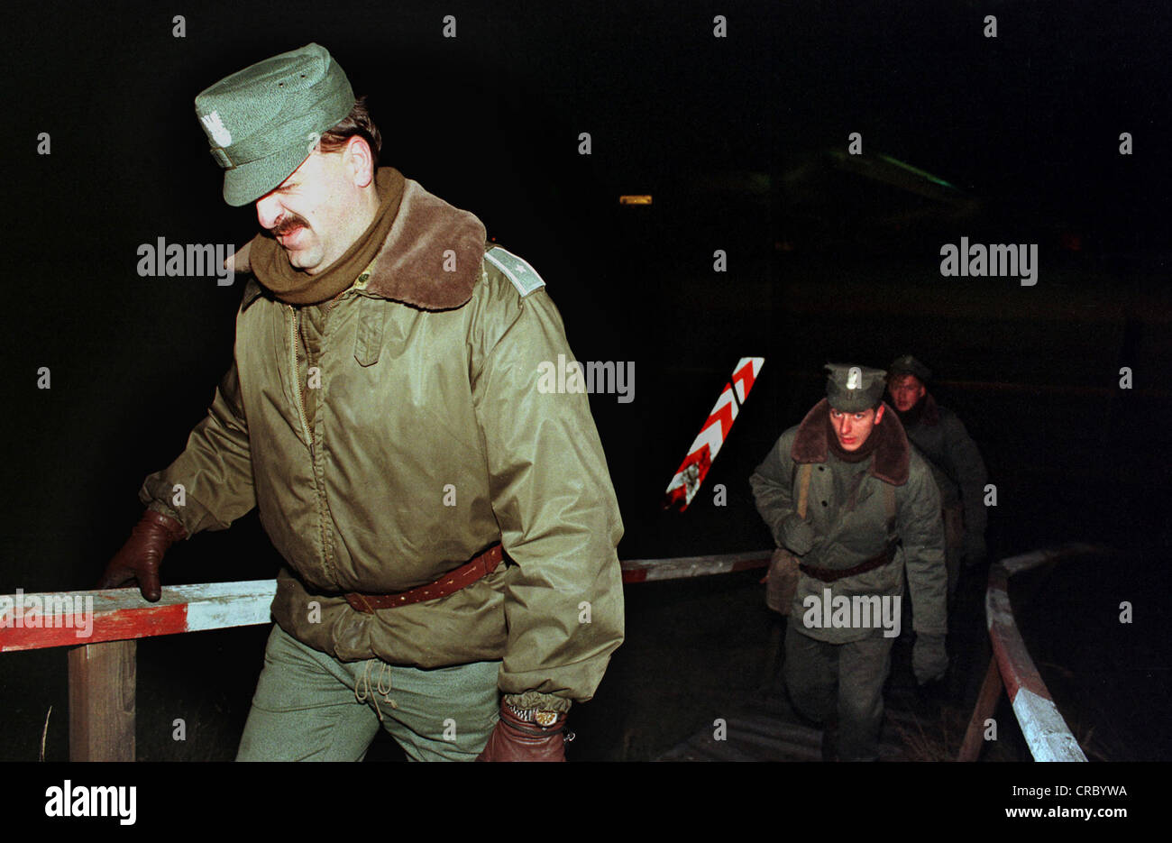 Polish border guards (German-Polish border), Slubice, Poland Stock Photo