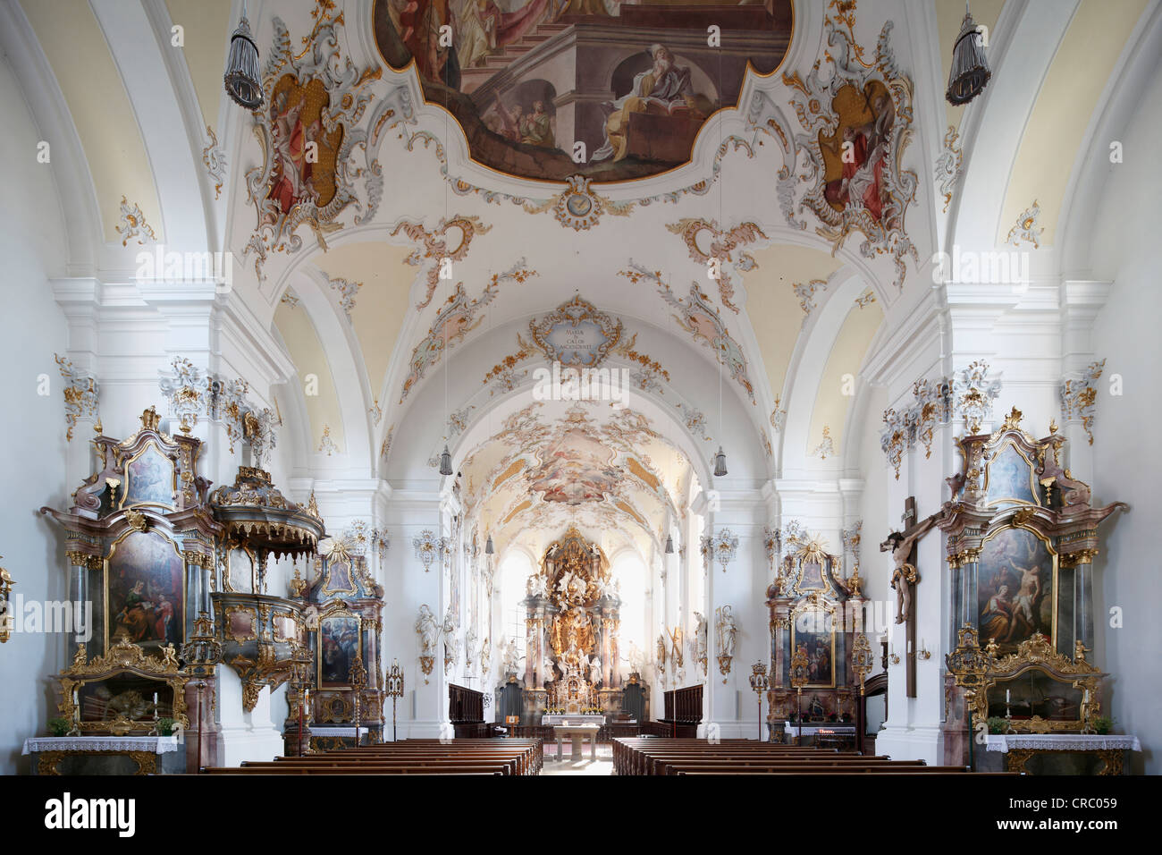 Parish Church of the Assumption, Schongau, Pfaffenwinkel, Upper Bavaria, Bavaria, Germany, Europe Stock Photo