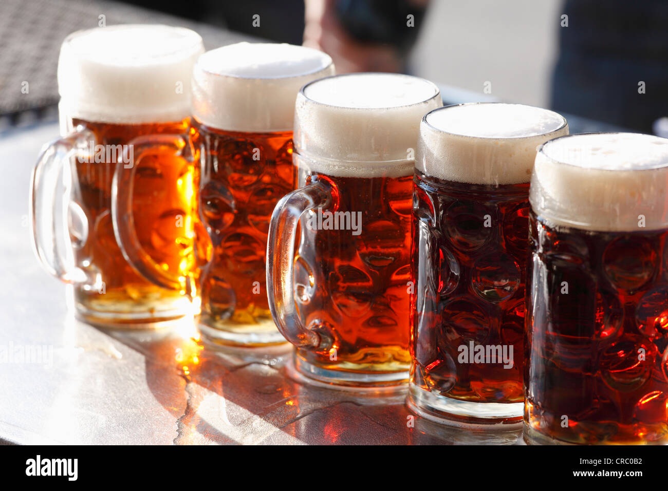 6x German Beer Stein Glass 1L Dimpled Mug Tankard Drink Pint Cider Bar Pub
