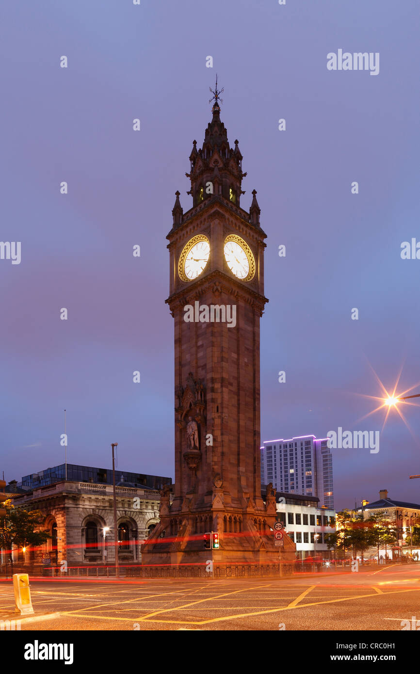 Clock tower, Albert Memorial Clock Tower, Belfast, Northern Ireland, United Kingdom, Europe, PublicGround Stock Photo