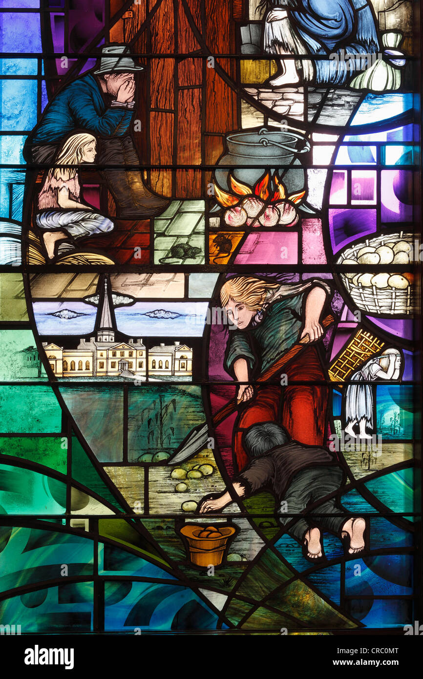 The Famine Window, city gall, Belfast, Northern Ireland, Ireland, Great Britain, Europe Stock Photo