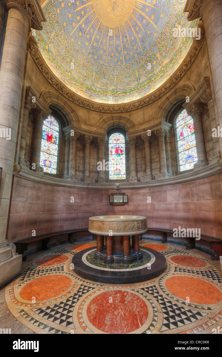 Baptistery with mosaic The Creation, St. Anne's Cathedral, Belfast, Northern Ireland, Ireland, Great Britain, Europe Stock Photo