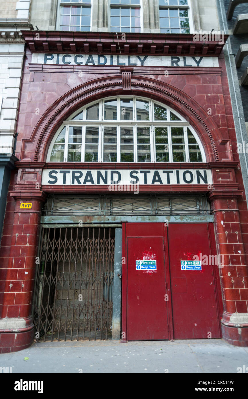 Disused Piccadilly Railway Strand Station underground entrance London ...