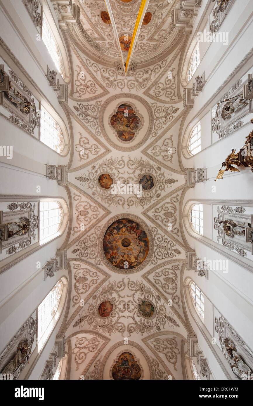 Ceiling of the parish church of the Assumption, Landsberg am Lech, Upper Bavaria, Bavaria, Germany, Europe Stock Photo